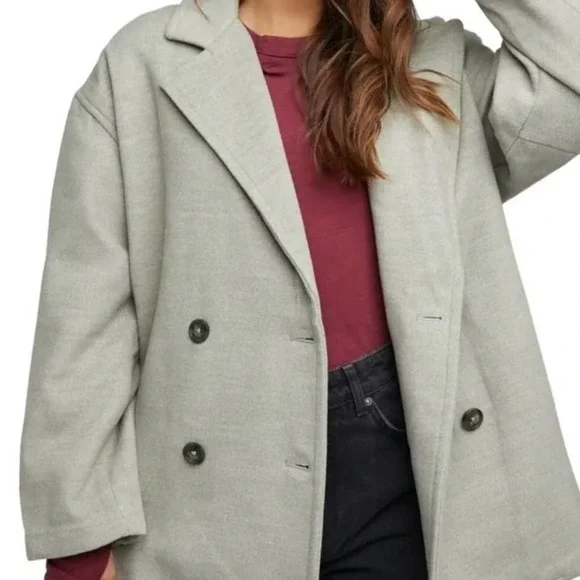 Free People Women’s Hannah Super Soft Slouchy Blazer Jacket Washed Oregano Sz L - Picture 4 of 7